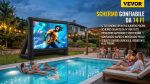 Schermo cinematografico gonfiabile gigante VEVOR – 4,2 metri (14 piedi) Trasforma il tuo giardino o la tua piscina in un cinema all’aperto perfetto per guardare film, partite di calcio e vivere serate indimenticabili in famiglia. Installazione rapida, compatibile con proiezione frontale e posteriore.