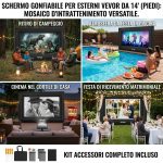 Schermo cinematografico gonfiabile gigante VEVOR – 4,2 metri (14 piedi) Trasforma il tuo giardino o la tua piscina in un cinema all’aperto perfetto per guardare film, partite di calcio e vivere serate indimenticabili in famiglia. Installazione rapida, compatibile con proiezione frontale e posteriore. - Image 3