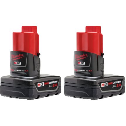 Milwaukee 48-11-2412, M12 REDLITHIUM XC Battery Two Pack (3.0 Ah)(Discontinued)